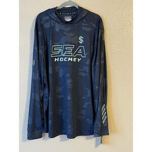 Men's 3XL NWT Seattle Kraken NHL Fanatics Authentic Pro Camo Pullover Hoodie‎